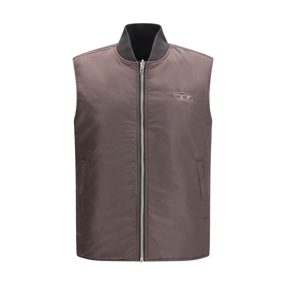 Diesel Braune Polyamid-Ärmellose Jacke