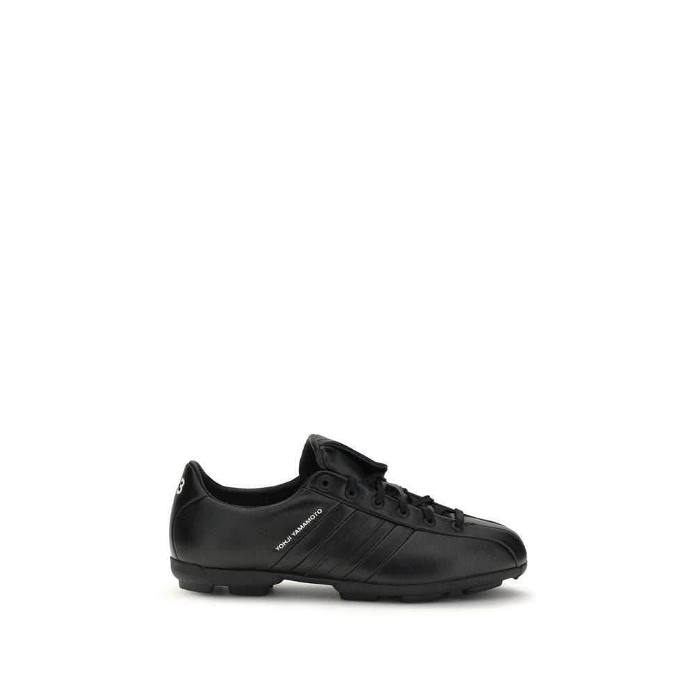Y-3 Schwarze Bos Taurus Kalbsleder Sneaker