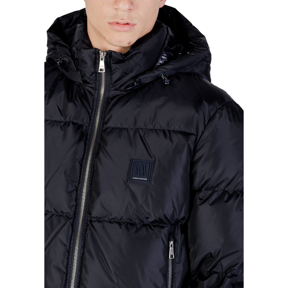 Armani Exchange Blauer Mantel aus Polyamid