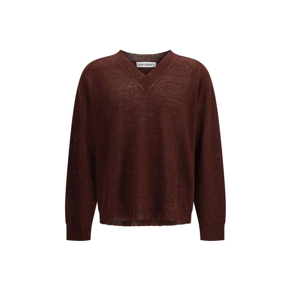 Our Legacy Weinrotes Leinen-Sweatshirt