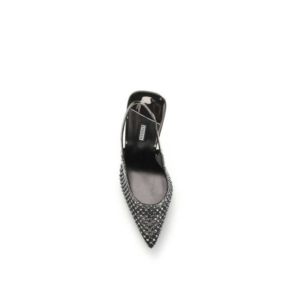 LE SILLA Schwarze Pumps aus Nylon mit hohem Absatz