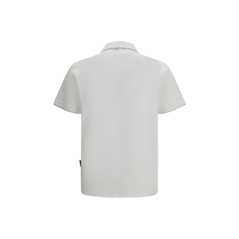 MooRER Weißes Poloshirt aus Baumwolle