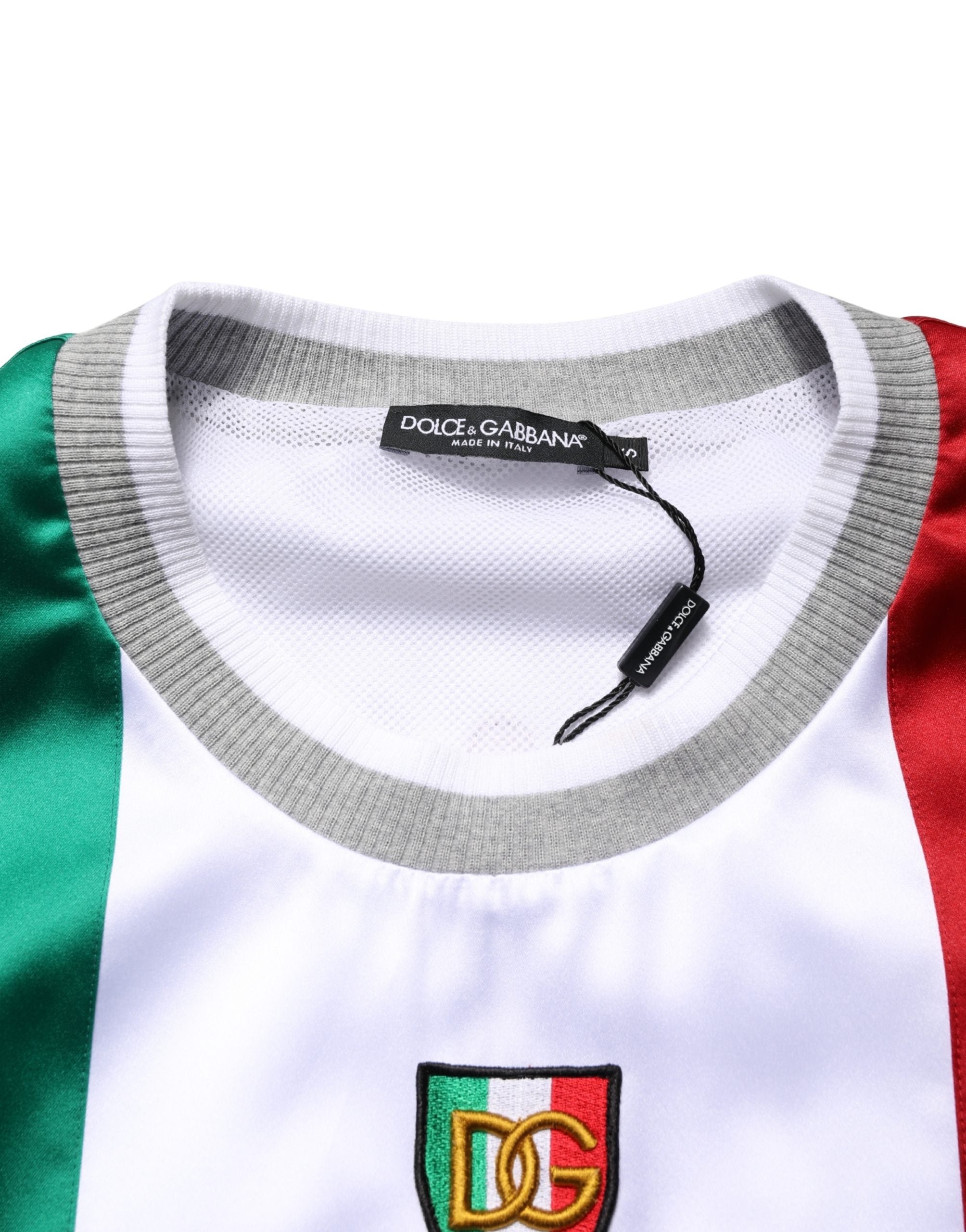 Dolce & Gabbana Mehrfarbiges Italia DG Logo Satin-Tanktop