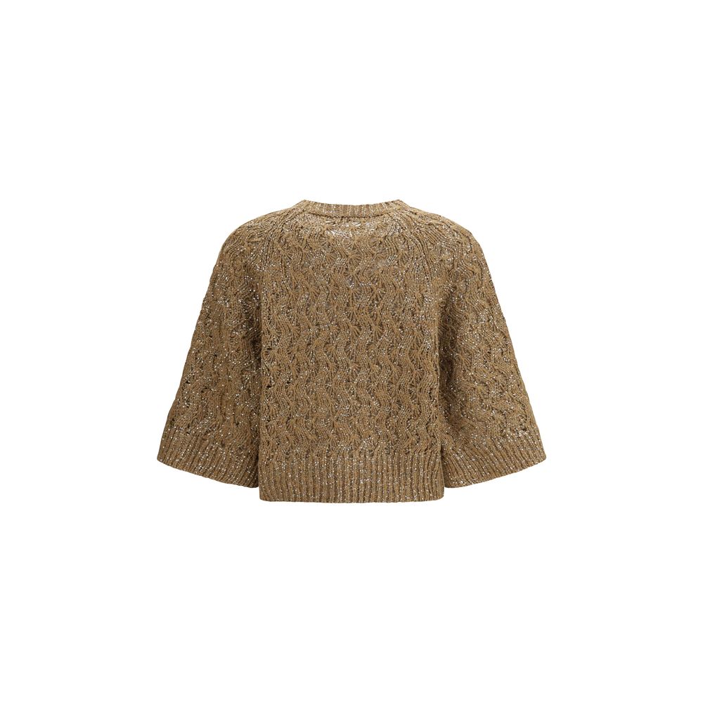 Brunello Cucinelli Beige Seiden-Sweatshirt