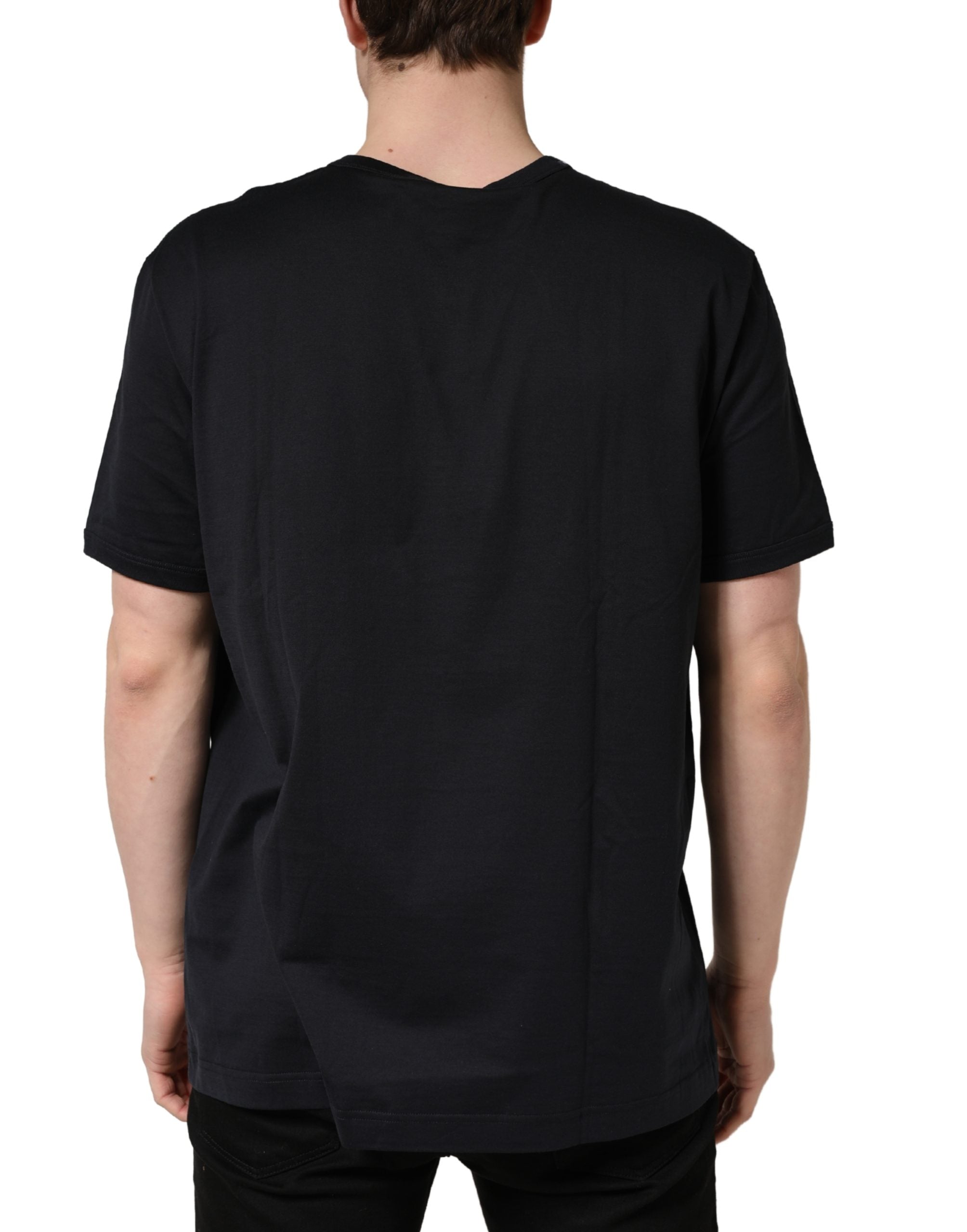 Dolce & Gabbana Schwarzes #DGFAMILY Patch Herren Rundhals-T-Shirt