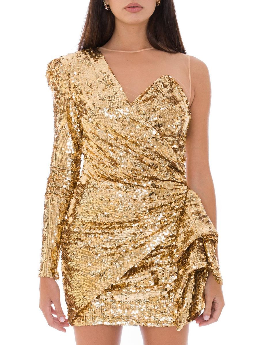 Elisabetta Franchi Kurzes Zweifarben-Kleid aus Polyamid