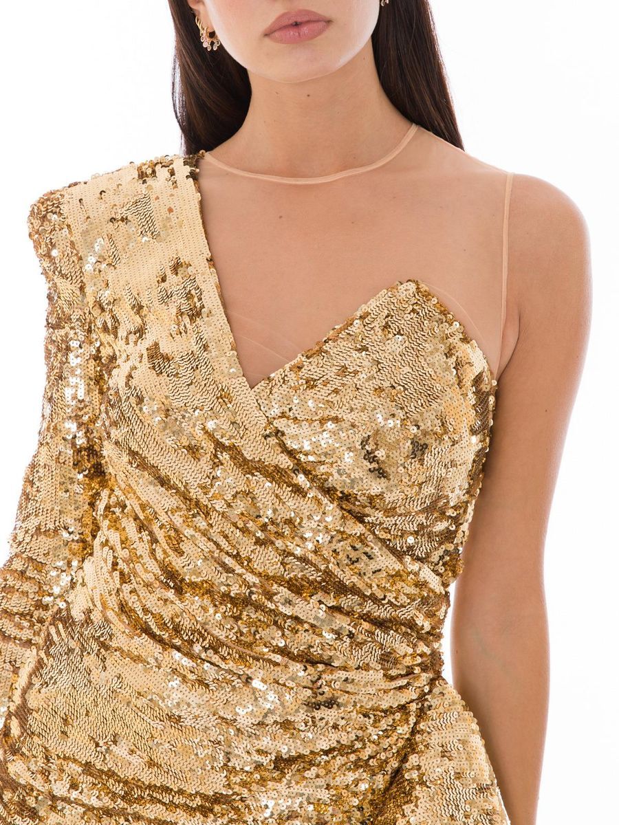 Elisabetta Franchi Kurzes Zweifarben-Kleid aus Polyamid