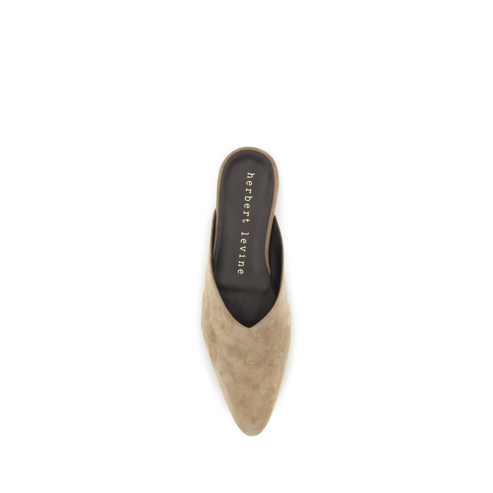 Herbert Levine Beige Kalbsleder Bos Taurus Mules