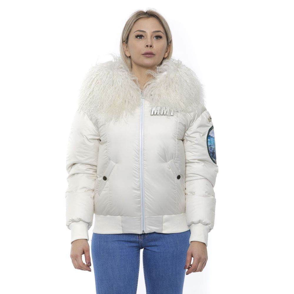 Mr&Mrs Italy Weiße Damen-Bomberjacke aus Polyester