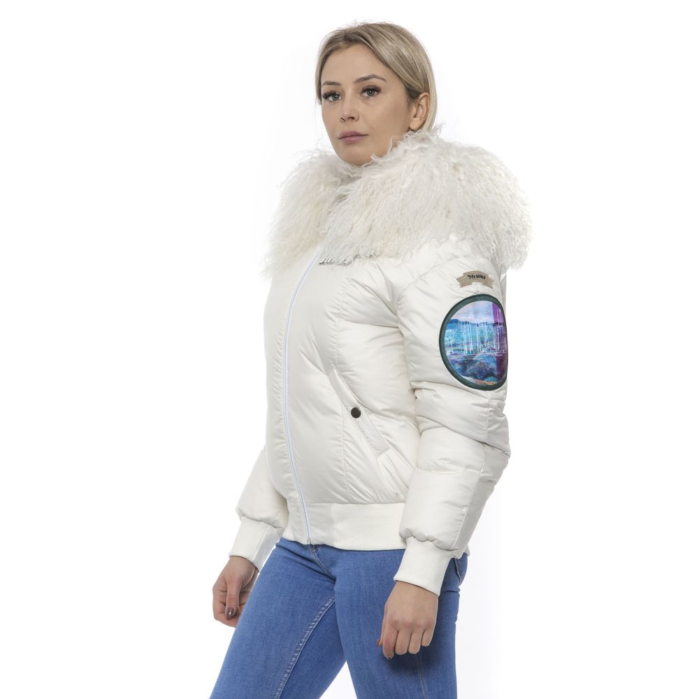 Mr&Mrs Italy Weiße Damen-Bomberjacke aus Polyester