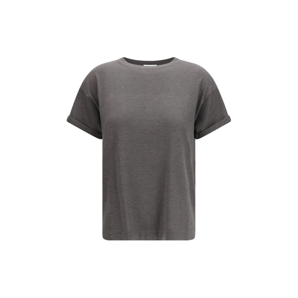 Brunello Cucinelli Graues T-Shirt aus Nylon