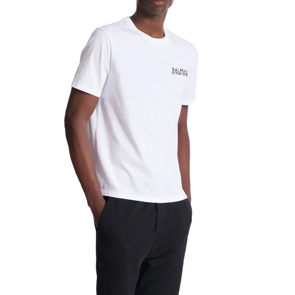 Balmain Weißes Baumwoll-T-Shirt
