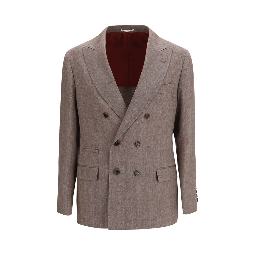 Brunello Cucinelli Brauner Leinenblazer