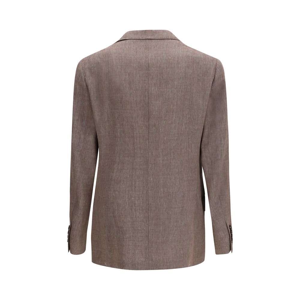 Brunello Cucinelli Brauner Leinenblazer
