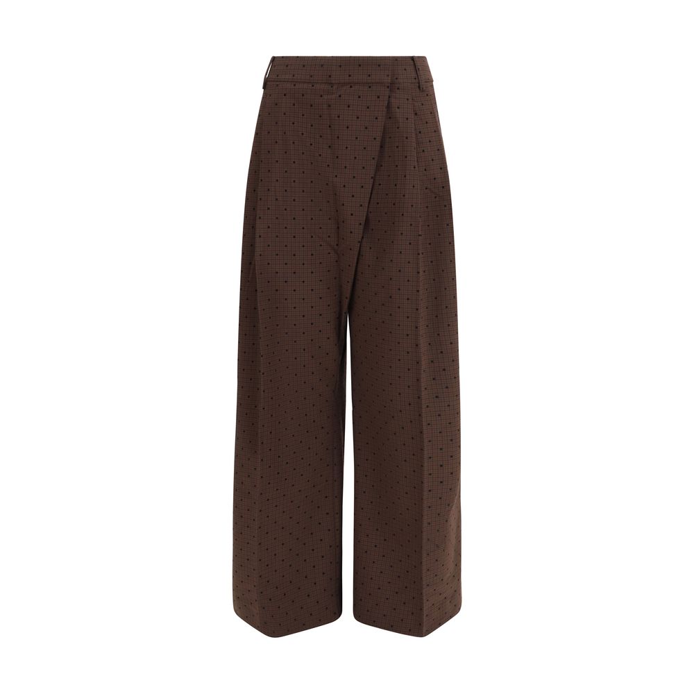 Ganni Braune Freizeithose aus Elasthan