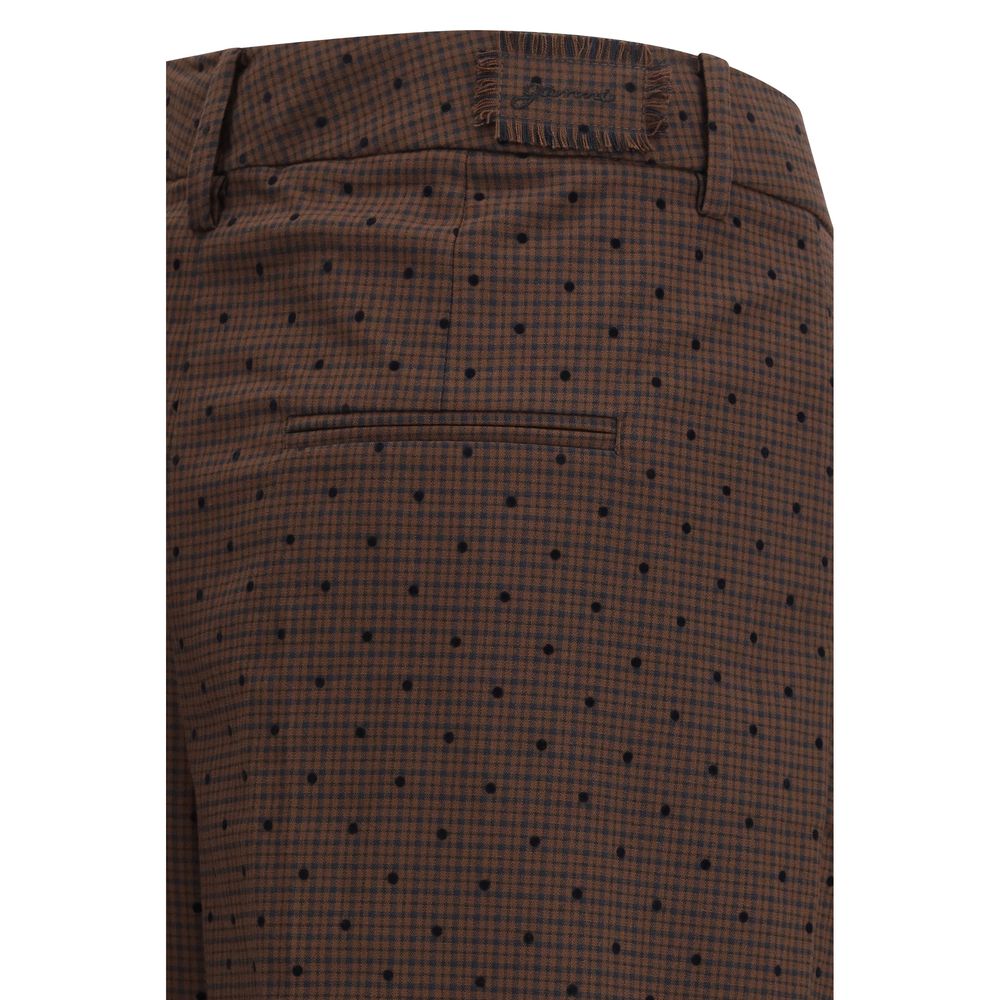Ganni Braune Freizeithose aus Elasthan