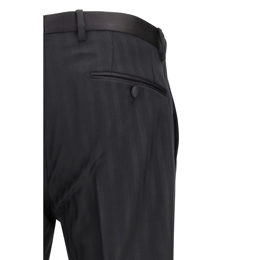 Dolce & Gabbana Schwarze Wollhose Oves Aries Casual Pants
