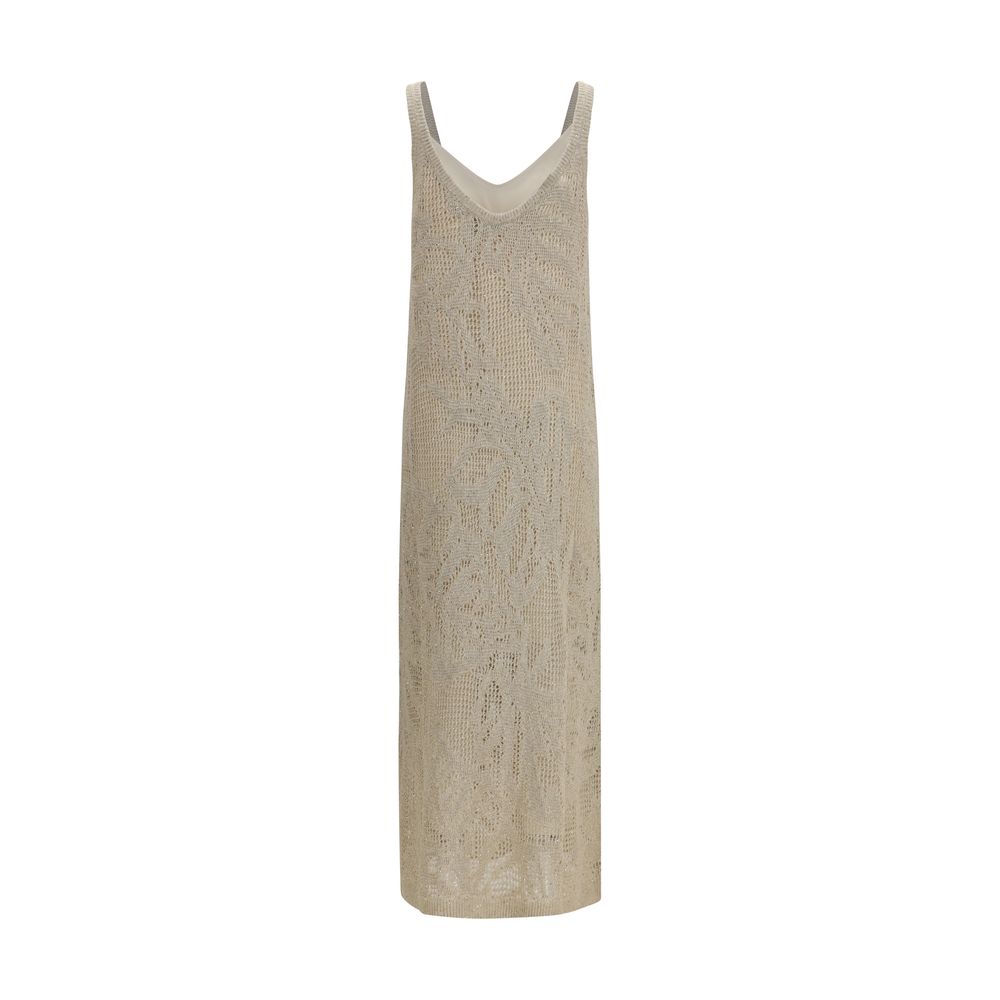 Brunello Cucinelli Beige Leinen-Freizeitkleid