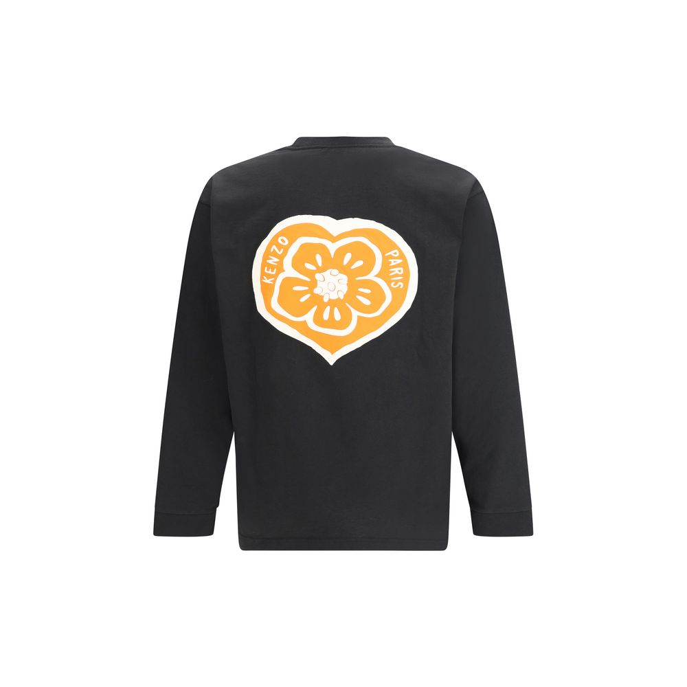 Kenzo Schwarzes Langarm-T-Shirt aus Baumwolle