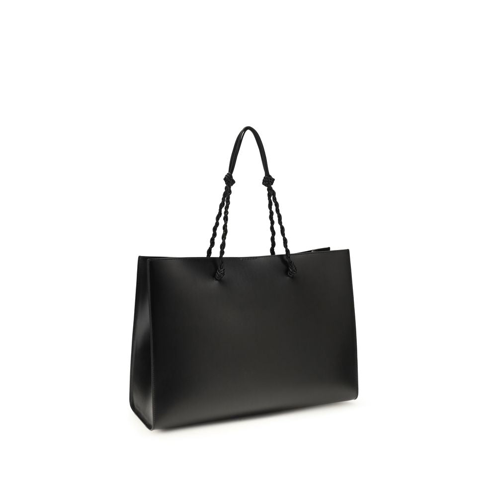 Jil Sander Schwarze Bos Taurus Kalbsleder Schultertasche