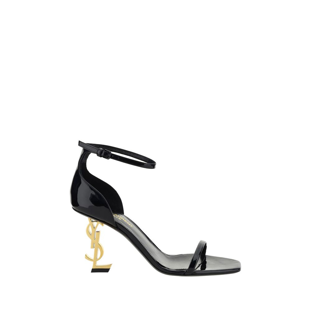 Saint Laurent Schwarze Bos Taurus Kalbsleder-Sandalen mit Stilettoabsatz