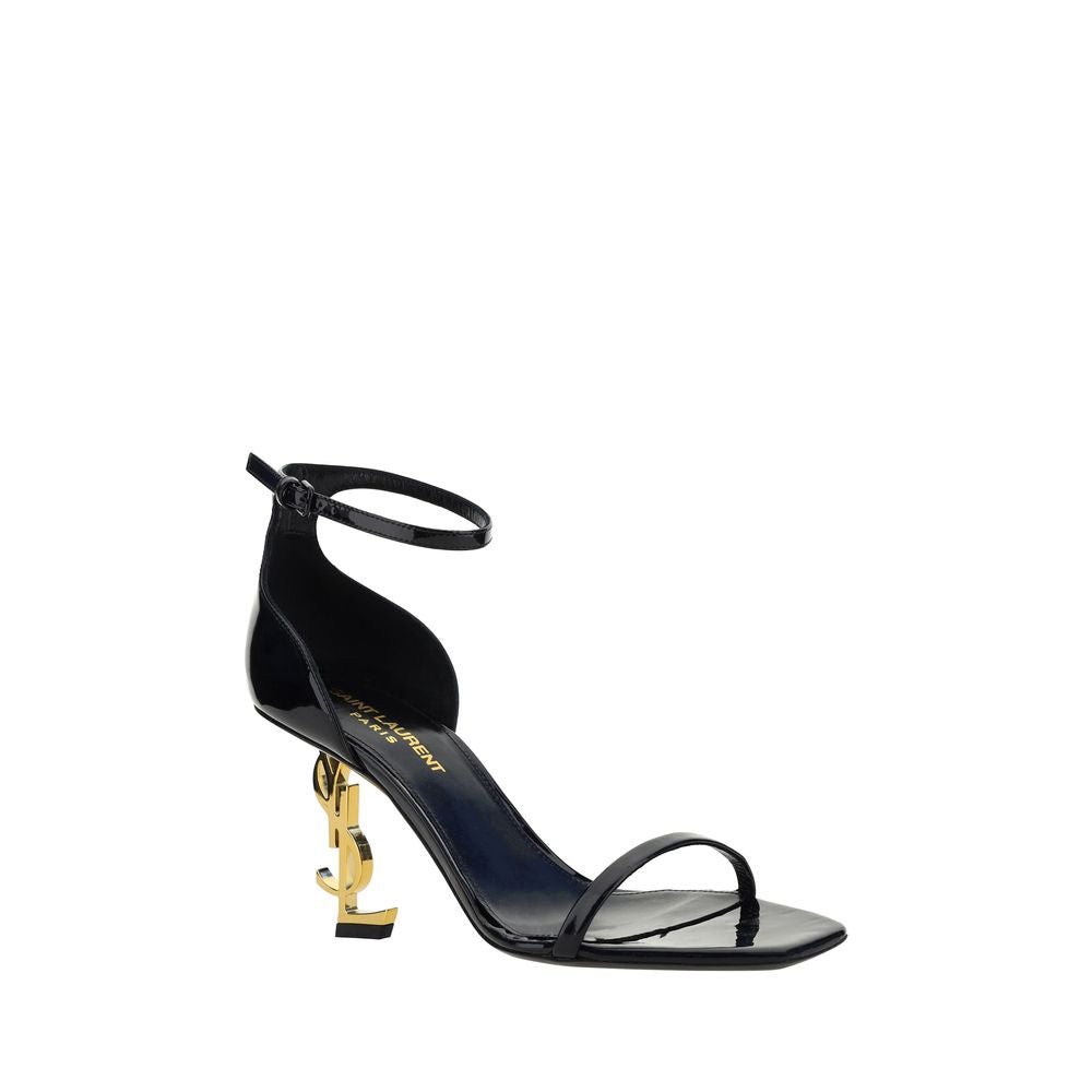 Saint Laurent Schwarze Bos Taurus Kalbsleder-Sandalen mit Stilettoabsatz