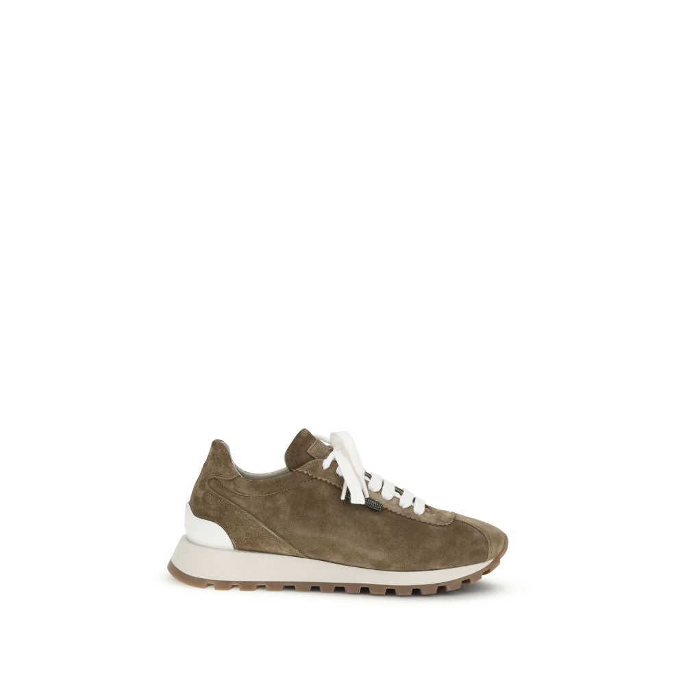 Brunello Cucinelli Braune Kalbsleder Bos Taurus Plateau-Sneaker