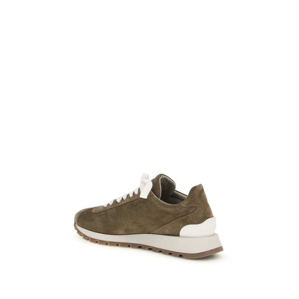 Brunello Cucinelli Braune Kalbsleder Bos Taurus Plateau-Sneaker
