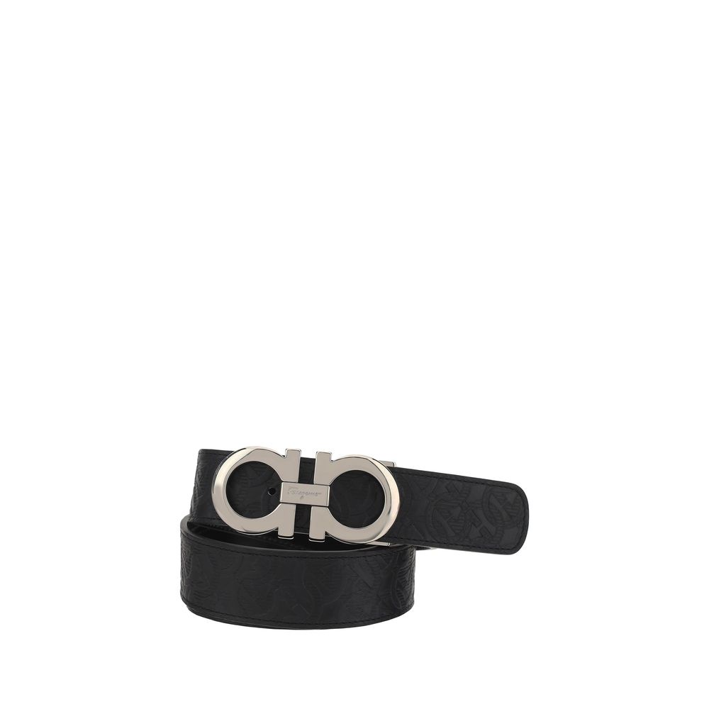 Ferragamo Schwarzer Kalbsleder Bos Taurus Regular Gürtel