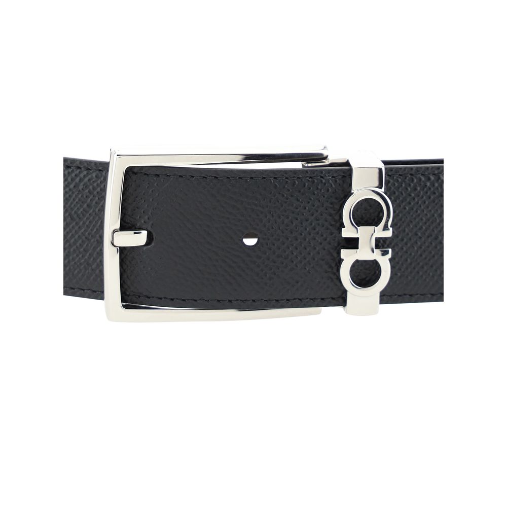 Ferragamo Schwarzer Kalbsleder Bos Taurus Regular Gürtel