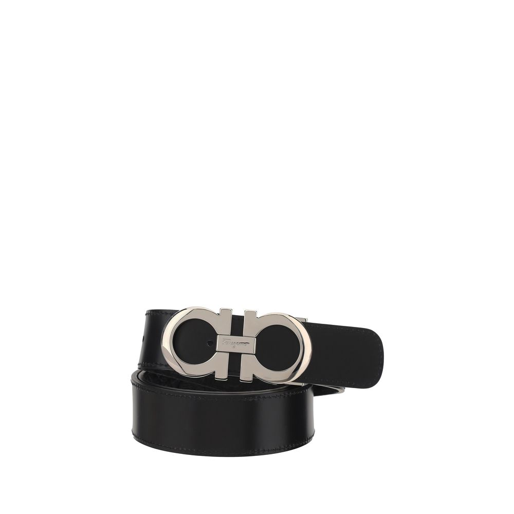 Ferragamo Schwarzer Kalbsleder Bos Taurus Regular Gürtel