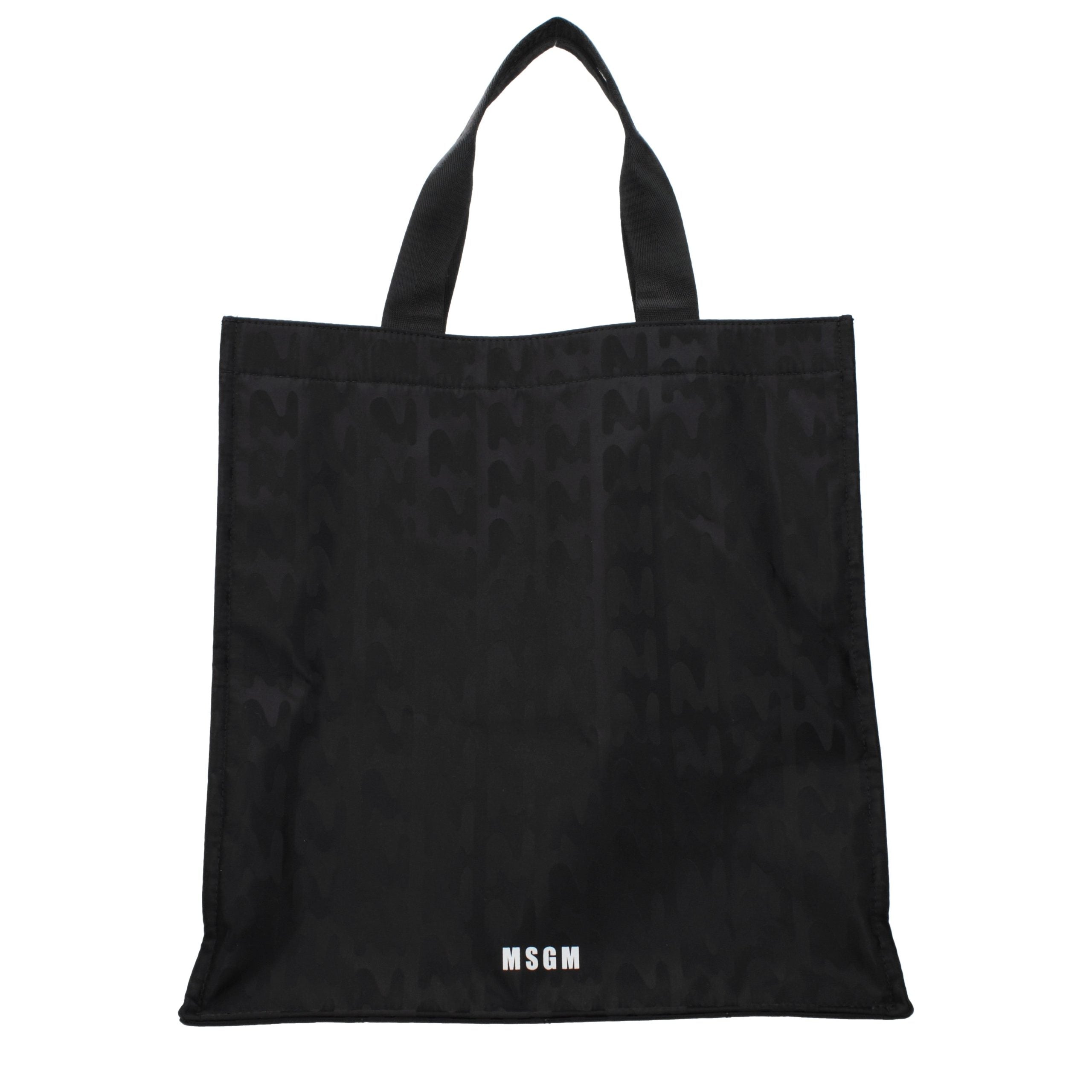 MSGM Schwarze Stoffhandtasche