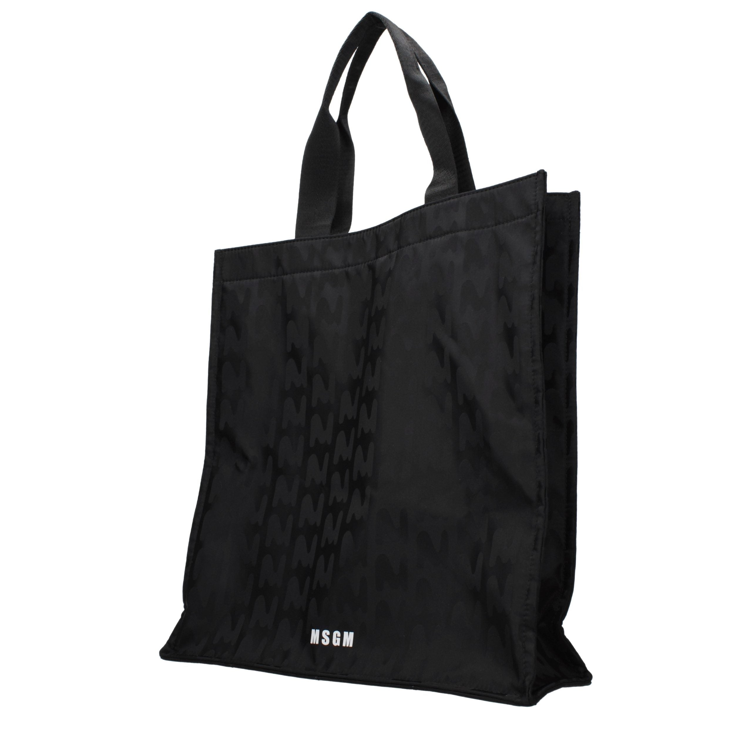MSGM Schwarze Stoffhandtasche