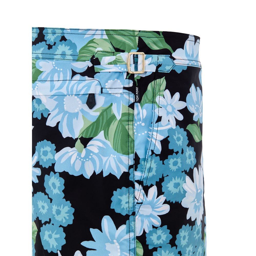 Tom Ford Blaue Badeshorts aus Polyamid