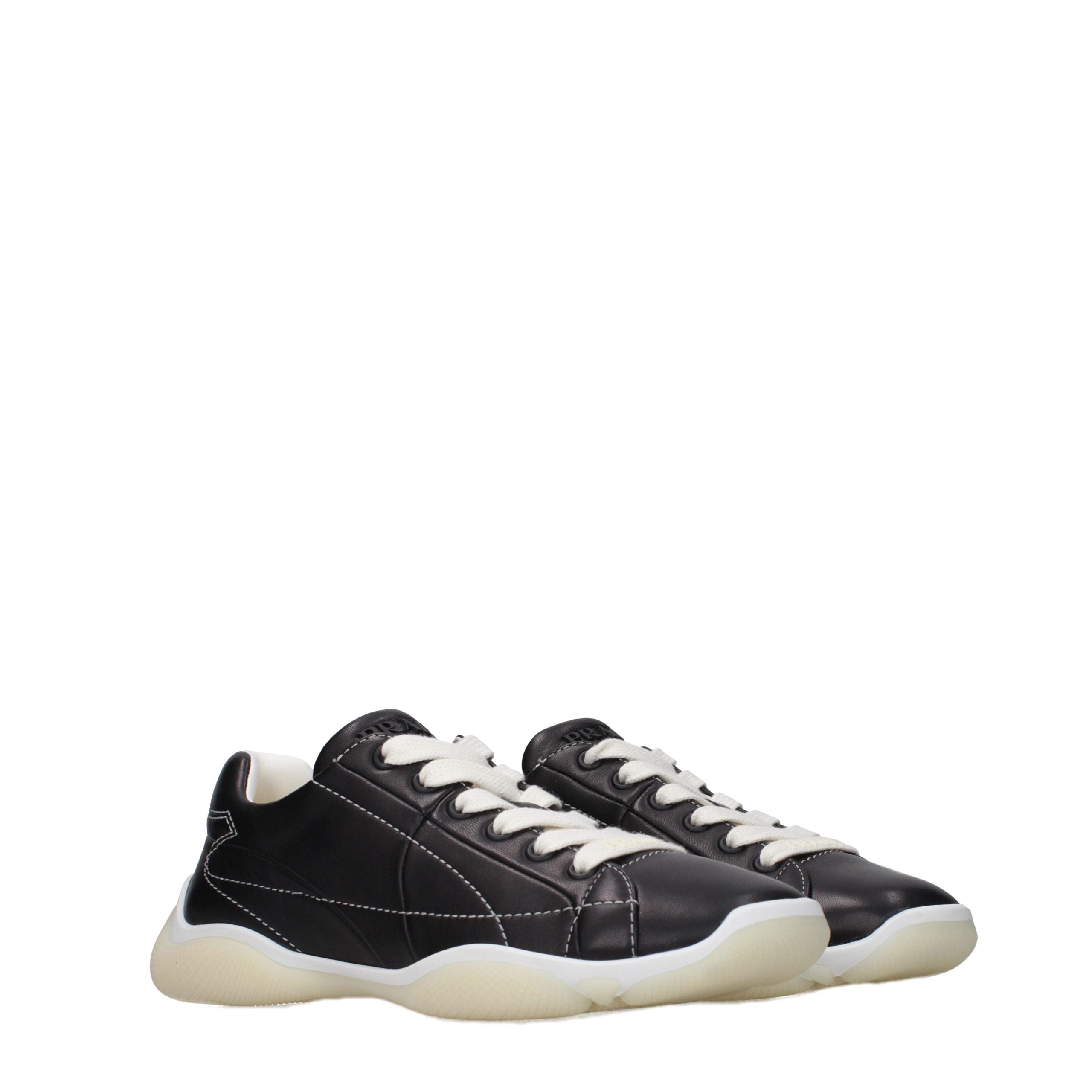 Prada Schwarze Leder-Sneakers