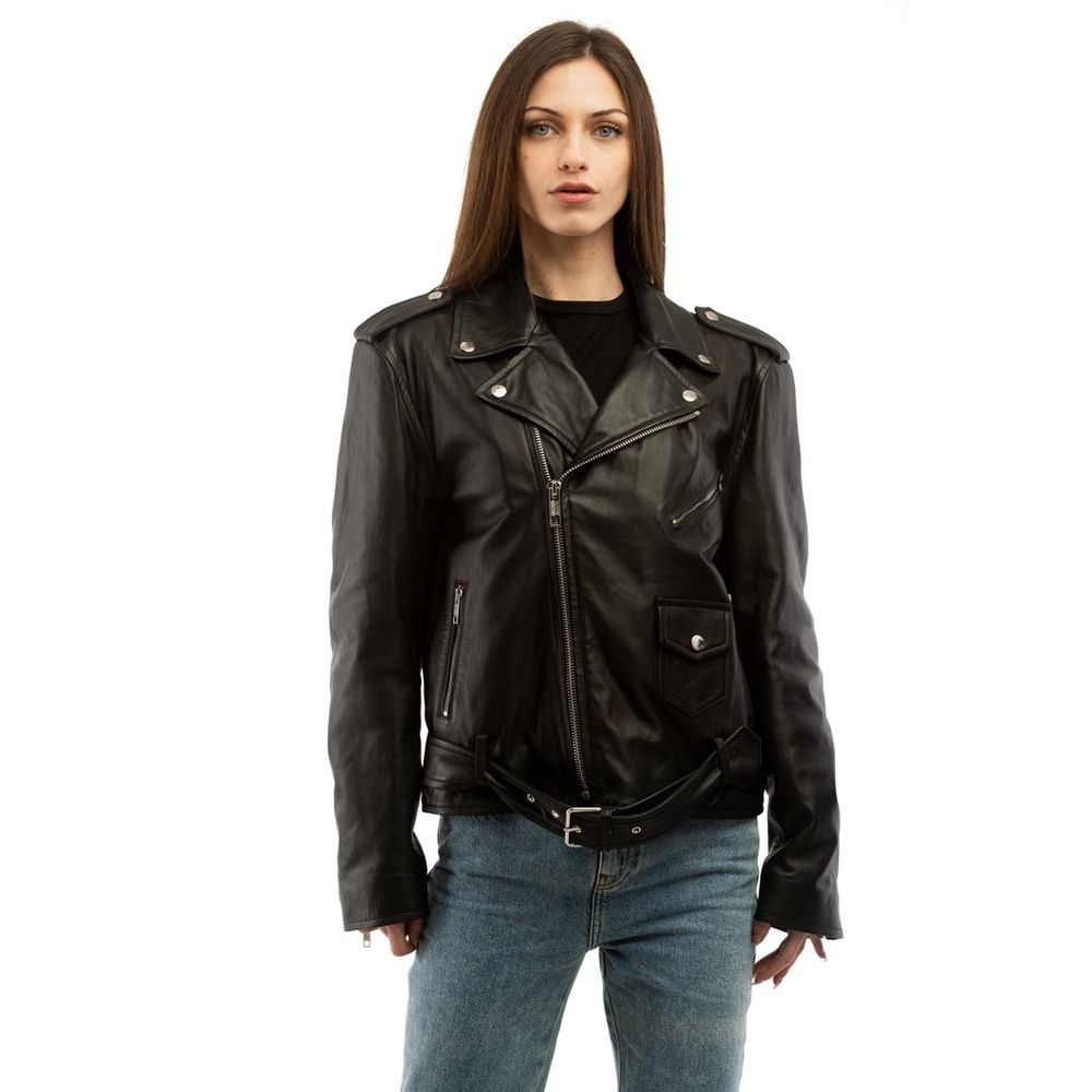 Moschino Schwarze Lederjacke