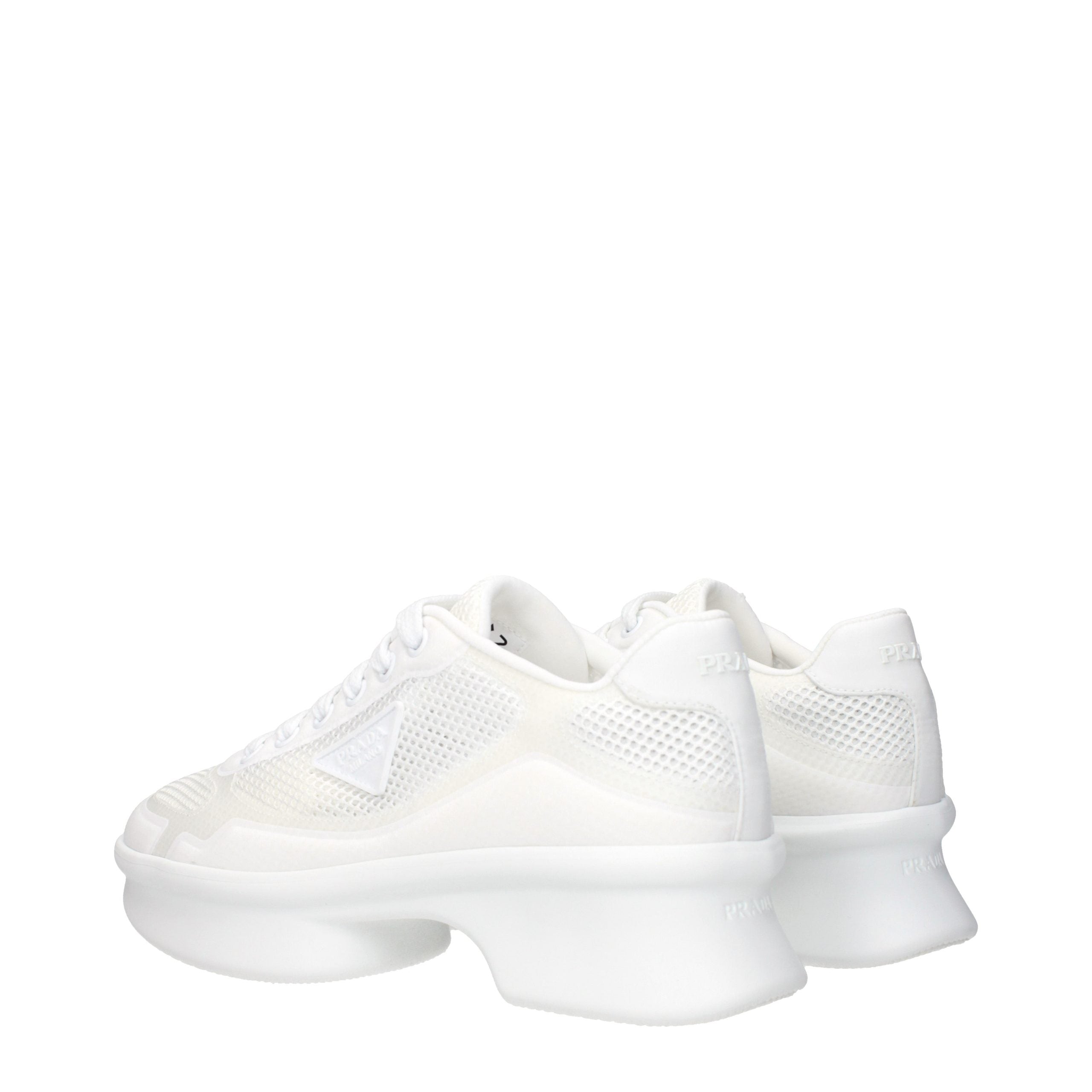 Prada Weiße Stoff-Sneaker im Athletic-Look