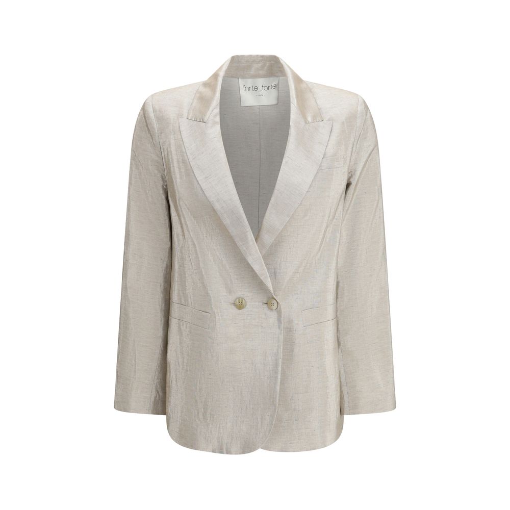 Forte_Forte Silberner Baumwoll-Blazer