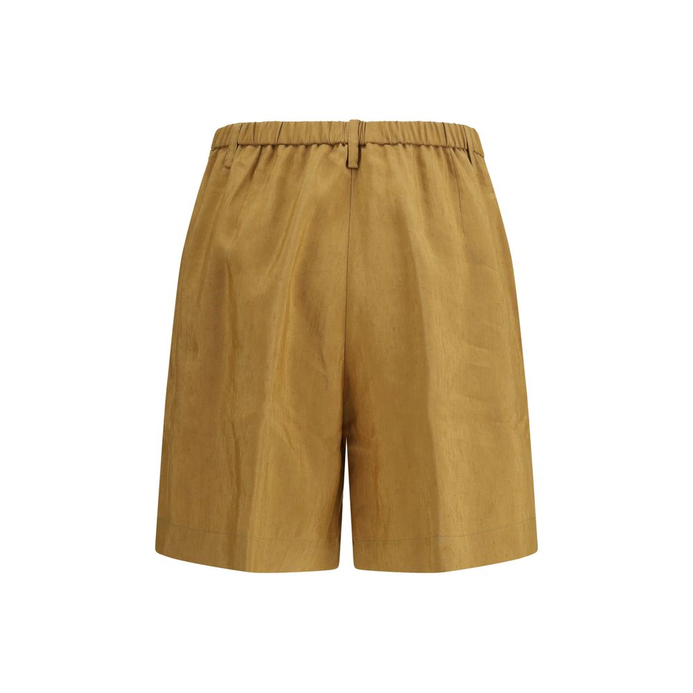 Forte_Forte Beige Leinen Bermuda Shorts