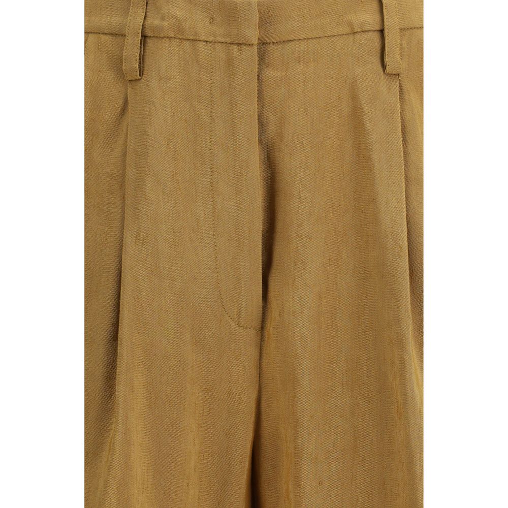 Forte_Forte Beige Leinen Bermuda Shorts