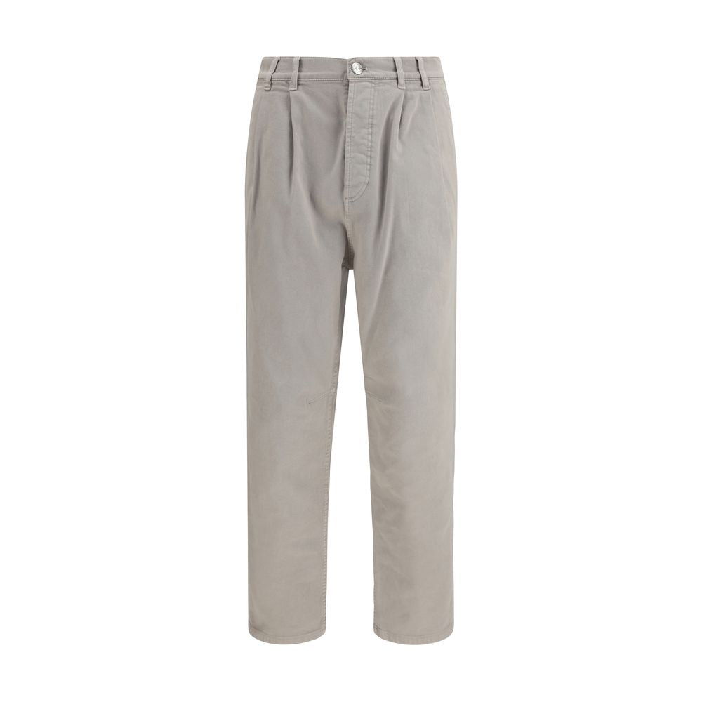 Brunello Cucinelli Braune Baumwollhose für die Freizeit