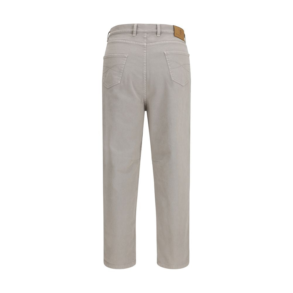 Brunello Cucinelli Braune Baumwollhose für die Freizeit