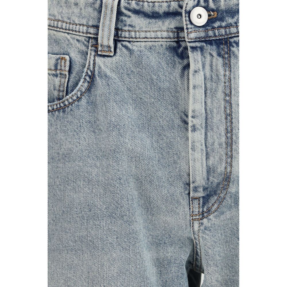 Brunello Cucinelli Blaue Jeans aus Baumwolle im geraden Schnitt