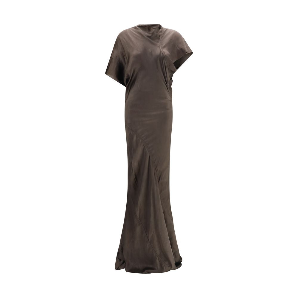 Rick Owens Braunes Kupferfarbenes Langes Kleid