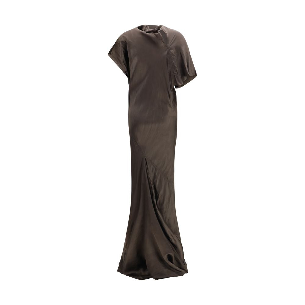 Rick Owens Braunes Kupferfarbenes Langes Kleid