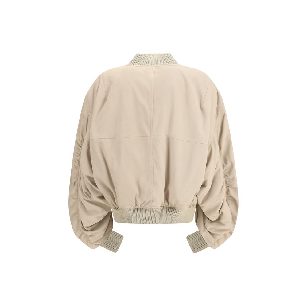 Rick Owens Beige Lederjacke