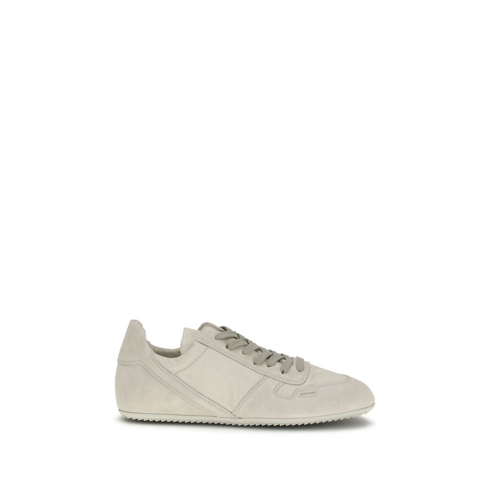 Rick Owens Graue Bos Taurus Kalbsleder Low-Top-Sneaker