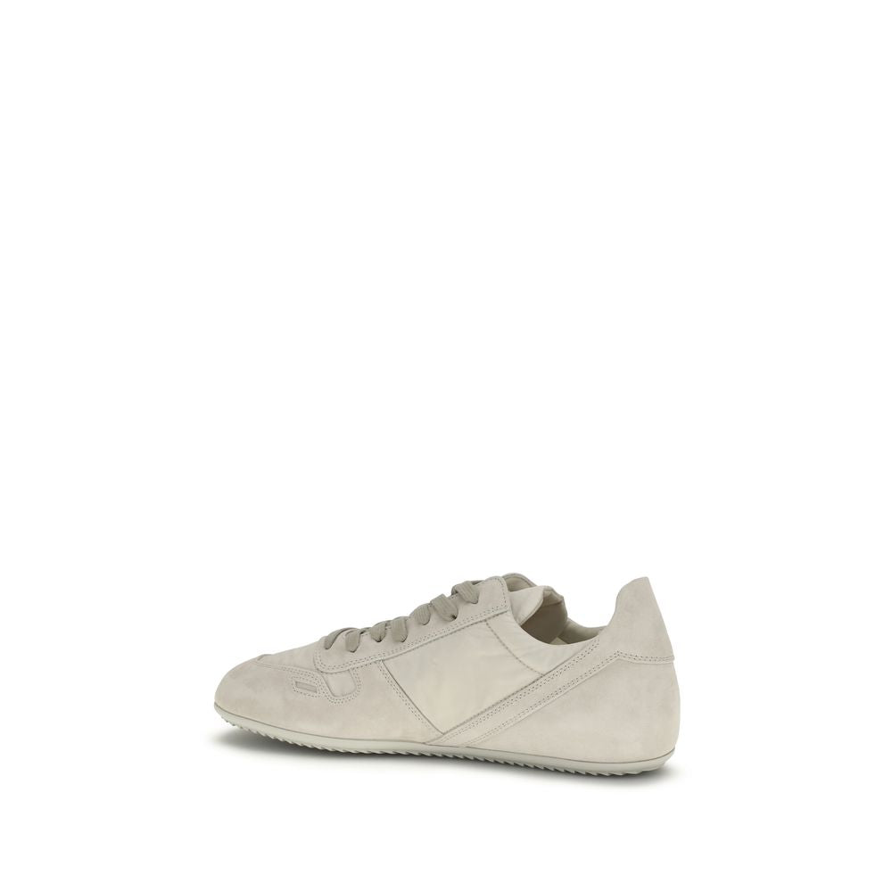 Rick Owens Graue Bos Taurus Kalbsleder Low-Top-Sneaker