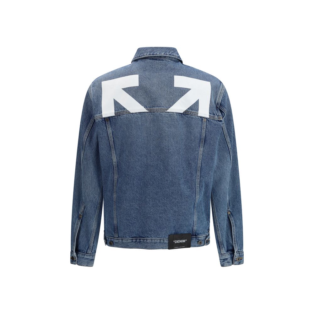 Off-White Blaue Jeansjacke aus Baumwolle