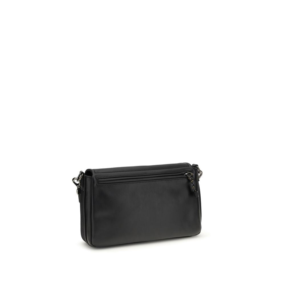 Fendi Schwarze Bos Taurus Kalbsleder Schultertasche
